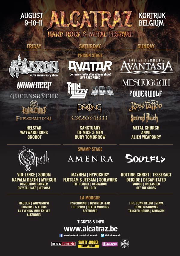 Thin Lizzy at Sportcampus Lange Munte in Kortrijk, Belgium — August 10, 2019 concert flyer