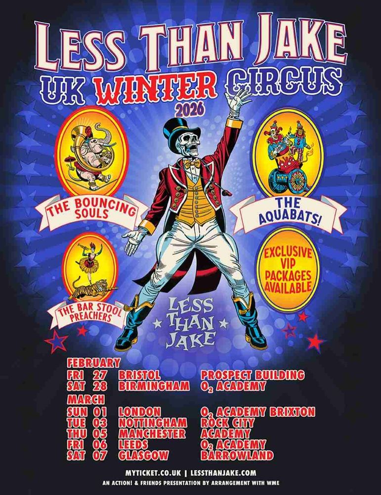 Less Than Jake, The Bouncing Souls, The Aquabats, and others at Barrowlands in Glasgow, Scotland — March 7, 2026 concert flyer