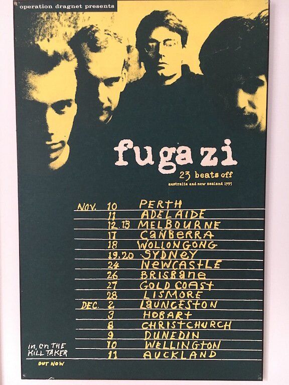 Fugazi at Sammy's in Dunedin, New Zealand — December 9, 1993 concert flyer