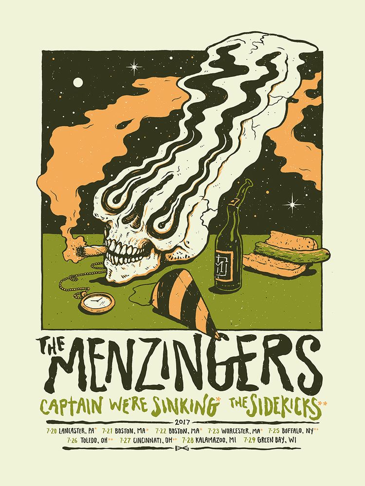 The Menzingers, The Sidekicks, Shitty Neighbors at Frankie's in Toledo, OH — July 26, 2017 concert flyer The Menzingers, The Sidekicks, Shitty Neighbors at Frankie's in Toledo, OH — July 26, 2017 concert flyer