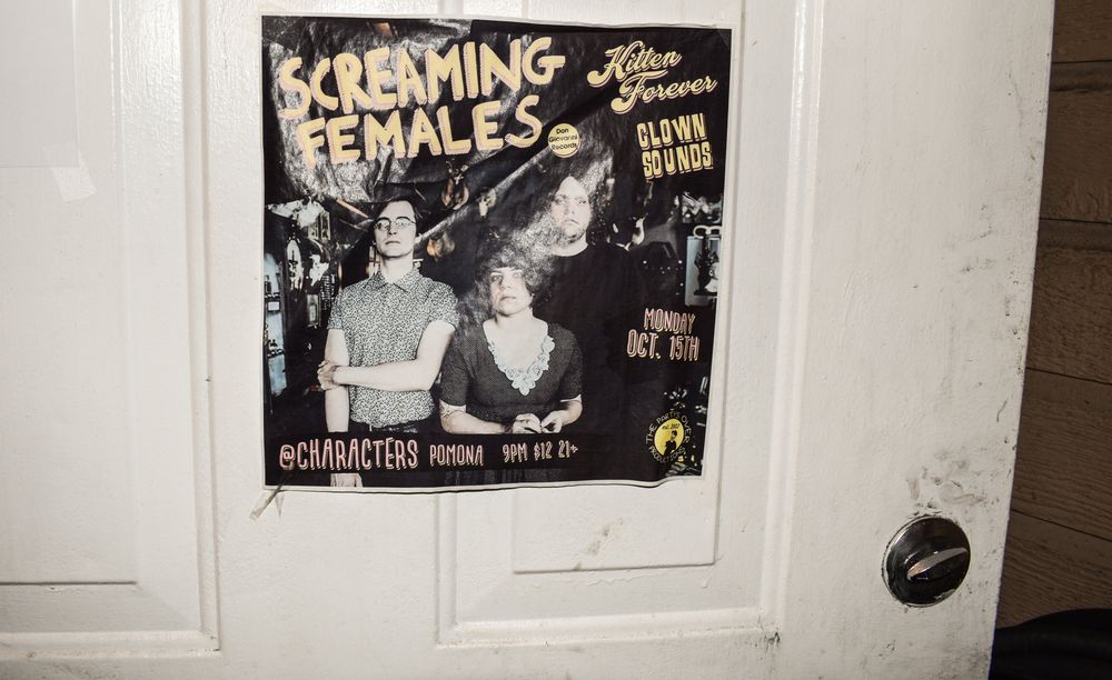 Screaming Females, Clown Sounds, Kitten Forever at Character's in Pomona, CA — October 15, 2018 concert flyer Screaming Females, Clown Sounds, Kitten Forever at Character's in Pomona, CA — October 15, 2018 concert flyer