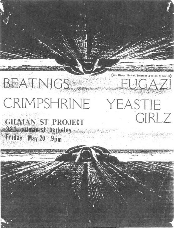Fugazi at Gilman Street in Berkeley, CA — May 20, 1988 concert flyer