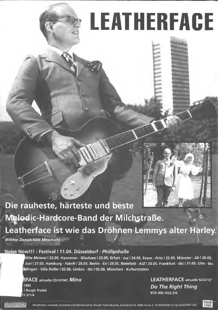 Leatherface at Autonomes Jugendzentrum Erfurt — May 23, 1993 concert flyer