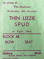 Thin Lizzy at National Stadium — December 10, 1975 concert flyer