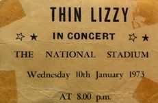 Thin Lizzy at National Stadium in Dublin, Ireland — January 10, 1973 concert flyer
