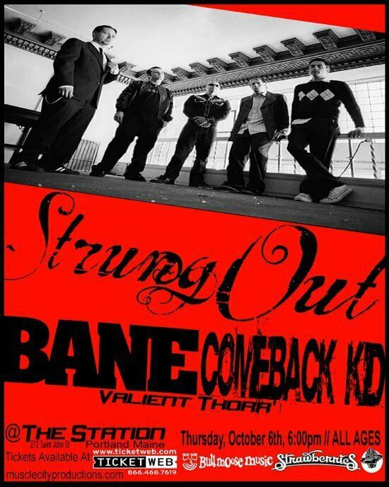 Bane, Strung Out, Comeback Kid, and others at Station in Portland, ME — October 6, 2005 concert flyer