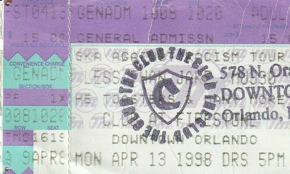 Less Than Jake, Five Iron Frenzy at Venue 578 in Orlando, FL — April 13, 1998 concert flyer Less Than Jake, Five Iron Frenzy at Venue 578 in Orlando, FL — April 13, 1998 concert flyer