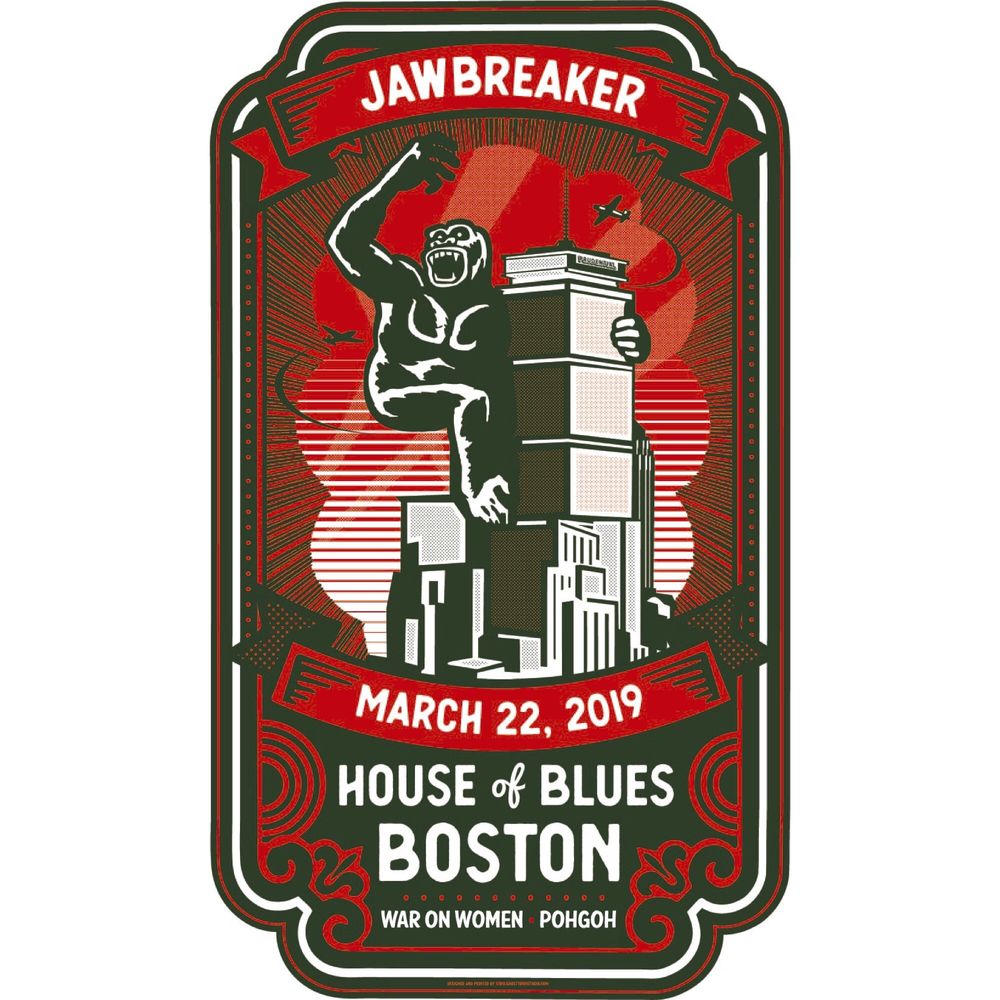 Jawbreaker, War On Women, Pohgoh at House of Blues in Boston, MA — March 22, 2019 concert flyer Jawbreaker, War On Women, Pohgoh at House of Blues in Boston, MA — March 22, 2019 concert flyer