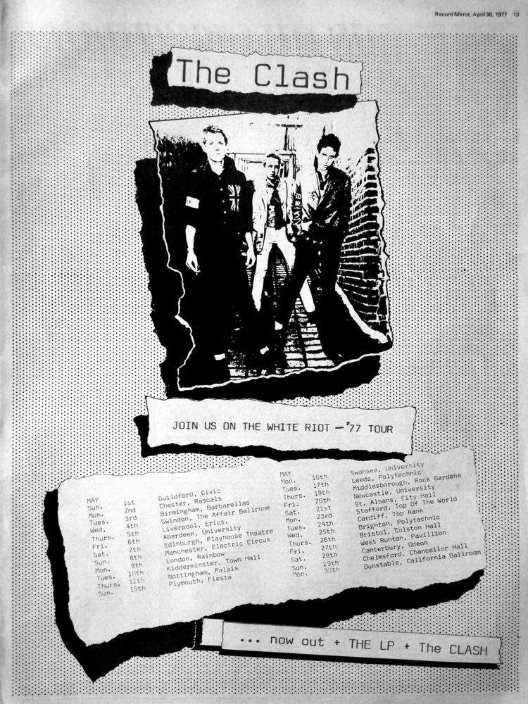 The Clash at Rock Garden — May 19, 1977 concert flyer