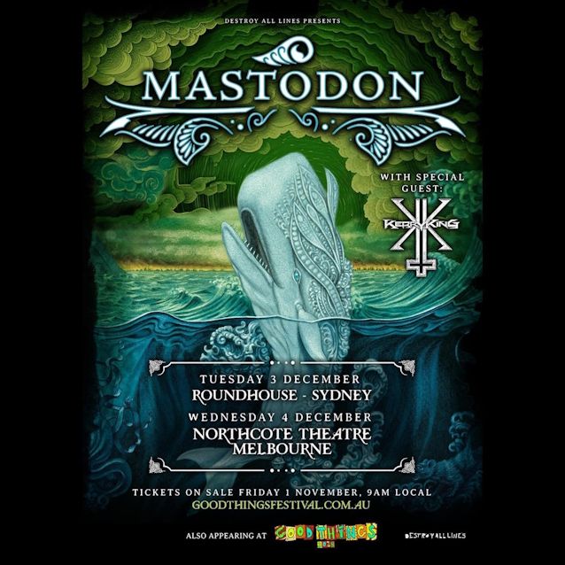 Mastodon, Kerry King at Northcote Theatre in Northcote, Australia — December 4, 2024 concert flyer