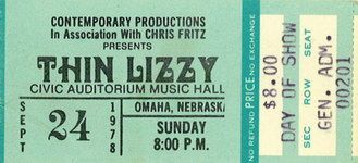 Thin Lizzy, AC/DC, The Dictators at Civic Auditorium — September 24, 1978 concert flyer