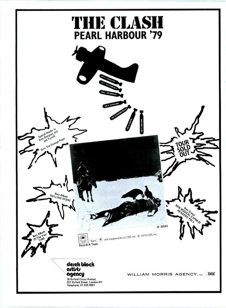 The Clash at Palladium — February 17, 1979 concert flyer