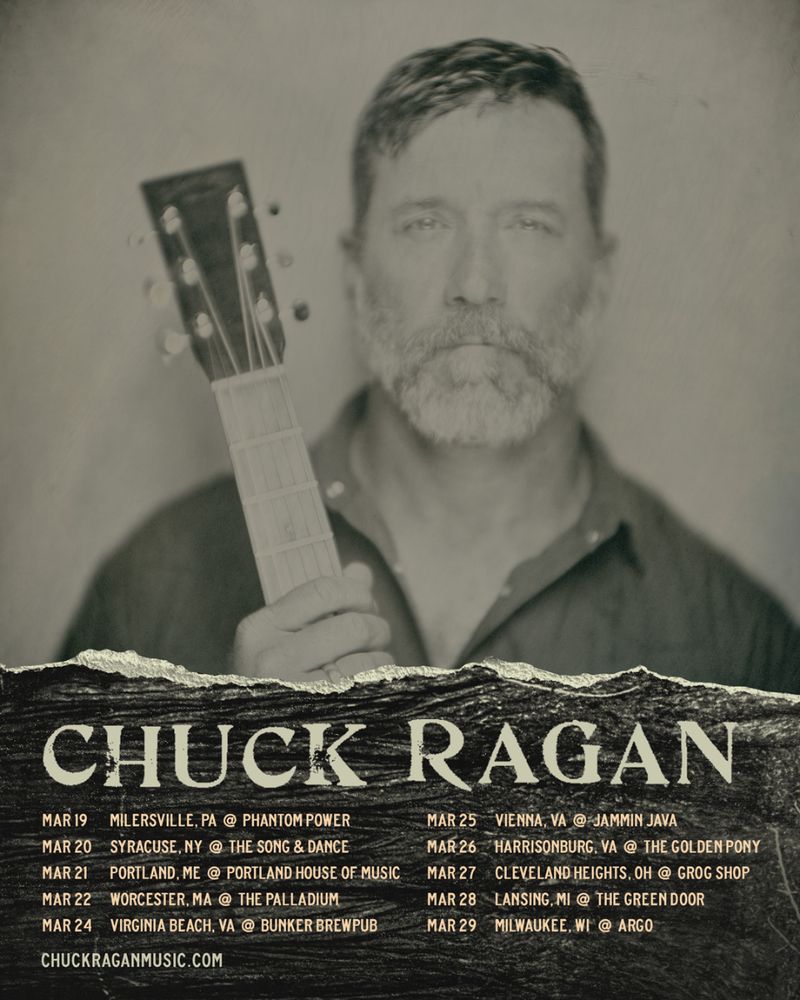 Chuck Ragan, Divided Heaven at Phantom Power in Millersville, PA — March 19, 2026 concert flyer Chuck Ragan, Divided Heaven at Phantom Power in Millersville, PA — March 19, 2026 concert flyer