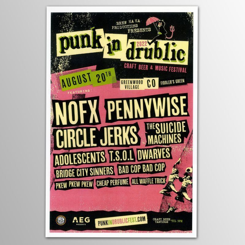 NOFX, Pennywise, Circle Jerks, and others at Fiddler's Green Amphitheatre in Englewood, CO — August 20, 2022 concert flyer