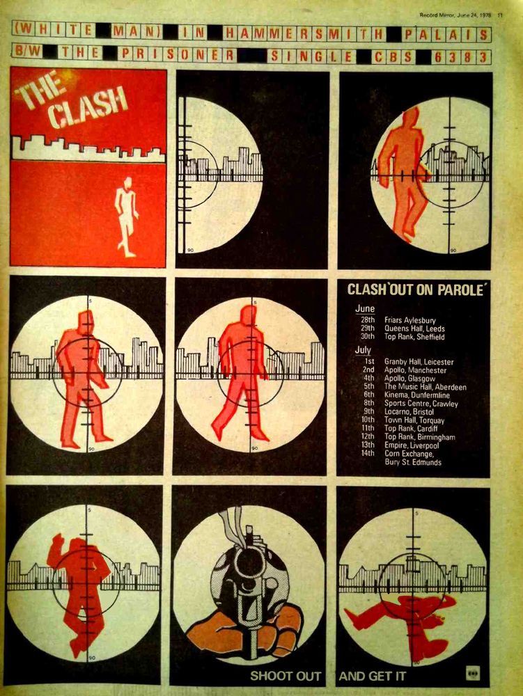 The Clash, Suicide at Kinema Ballroom in Dunfermline, United Kingdom — July 6, 1978 concert flyer