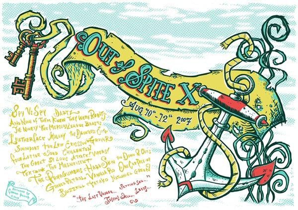 Leatherface, Spy vs Spy, And None Of Them Knew They Were Robots, and others at The Well in Leeds, England — August 10, 2007 concert flyer