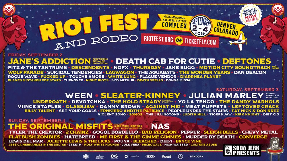 Against Me!, Ween, Julian Marley, and others at National Western Complex in Denver, CO — September 3, 2016 concert flyer