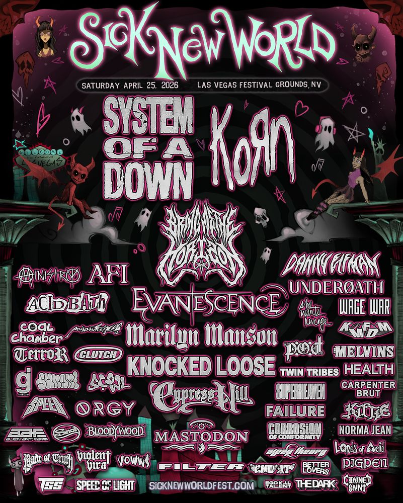 Mastodon, Clutch, Knocked Loose, and others at Las Vegas Festival Grounds in Las Vegas, NV — April 25, 2026 concert flyer