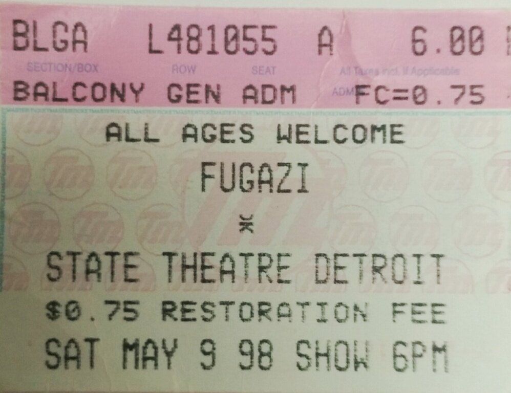 Fugazi, Blonde Redhead, Shellac at Fillmore Detroit in Detroit, MI — May 9, 1998 concert flyer