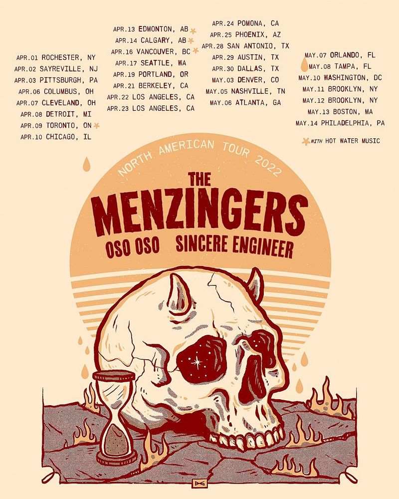 The Menzingers, Oso Oso at Starland Ballroom — April 2, 2022 concert flyer