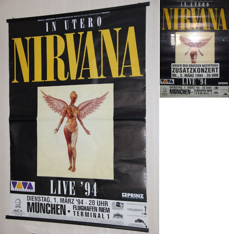 The Melvins, Nirvana at Terminal 1 in Munich, Germany — March 1, 1994 concert flyer