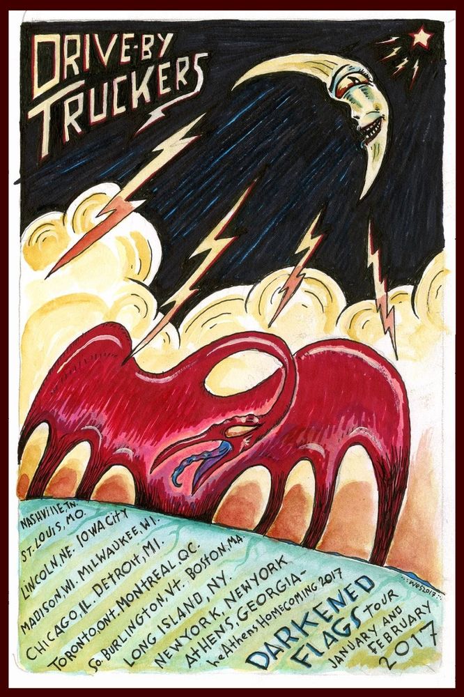 Drive By Truckers, Drive at Englert Theatre in Iowa City, IA — January 29, 2017 concert flyer