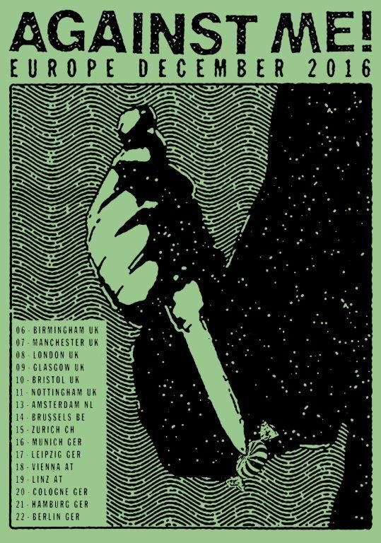 Against Me!, Milk Teeth, Mobina Galore at Rescue Rooms — December 11, 2016 concert flyer