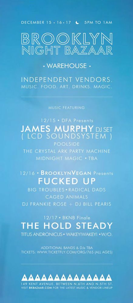Fucked Up, Big Troubles (New Jersey indie rock; Alex Craig and Ian Drennan), Radical Dads, and others at 149 Kent Ave. Warehouse in Brooklyn, NY — December 16, 2011 concert flyer Fucked Up, Big Troubles (New Jersey indie rock; Alex Craig and Ian Drennan), Radical Dads, and others at 149 Kent Ave. Warehouse in Brooklyn, NY — December 16, 2011 concert flyer