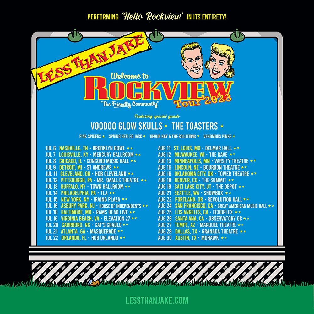 Less Than Jake, The Pink Spiders, Voodoo Glow Skulls at Mr Small's in Millvale, PA — July 12, 2023 concert flyer