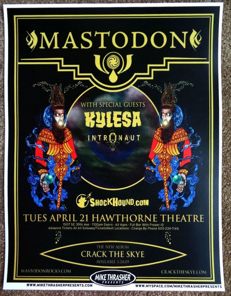 Mastodon, The Haunted, Nachtmystium, and others at Hawthorne Theater in Portland, OR — April 21, 2009 concert flyer