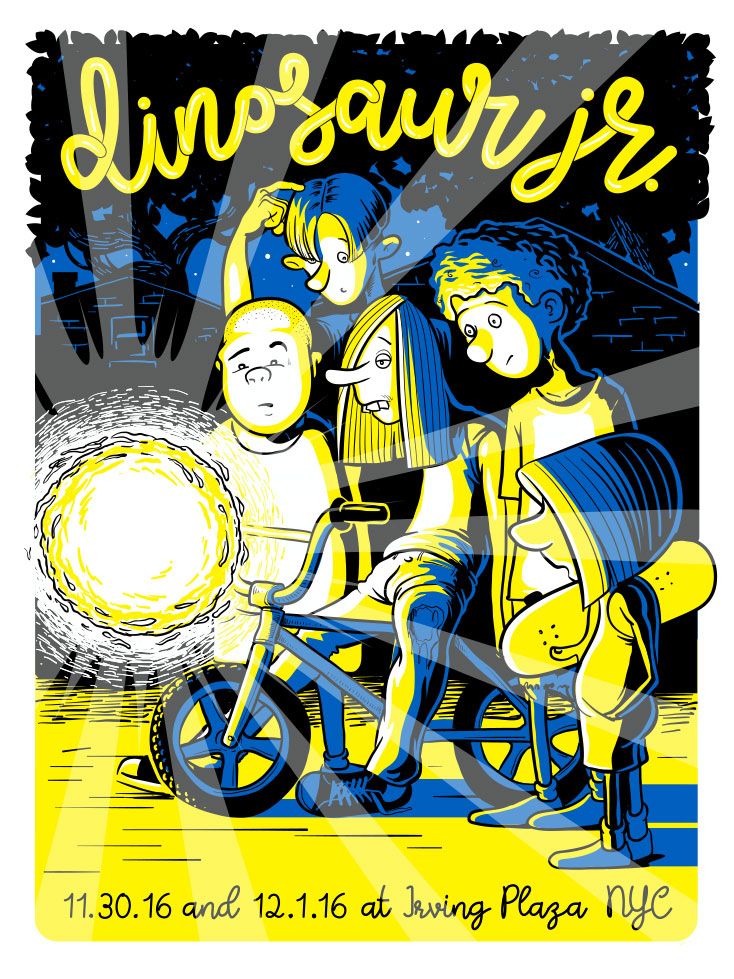 Dinosaur Jr., Easy Action at Irving Plaza in New York, NY — November 30, 2016 concert flyer