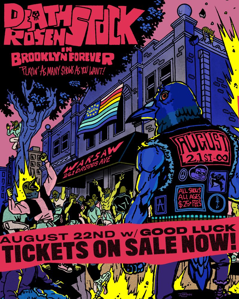 Jeff Rosenstock, Good Luck at Warsaw in Brooklyn, NY — August 22, 2024 concert flyer
