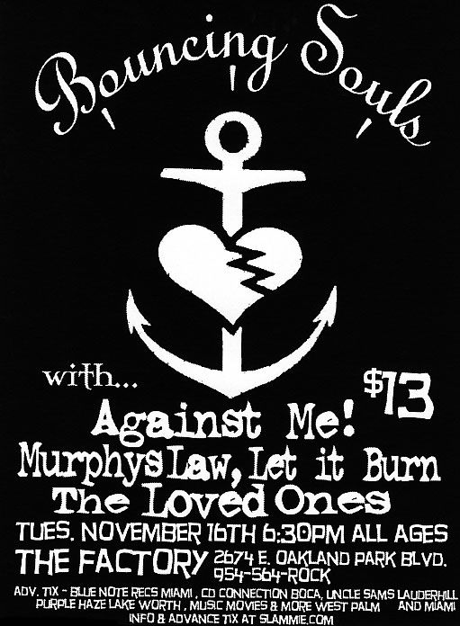 The Bouncing Souls, Against Me!, Murphy's Law, and others at The Factory — November 16, 2004 concert flyer