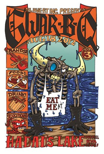 Strike Anywhere, GWAR, The Casualties, and others at Hadad's Lake in Richmond, VA — August 18, 2012 concert flyer Strike Anywhere, GWAR, The Casualties, and others at Hadad's Lake in Richmond, VA — August 18, 2012 concert flyer