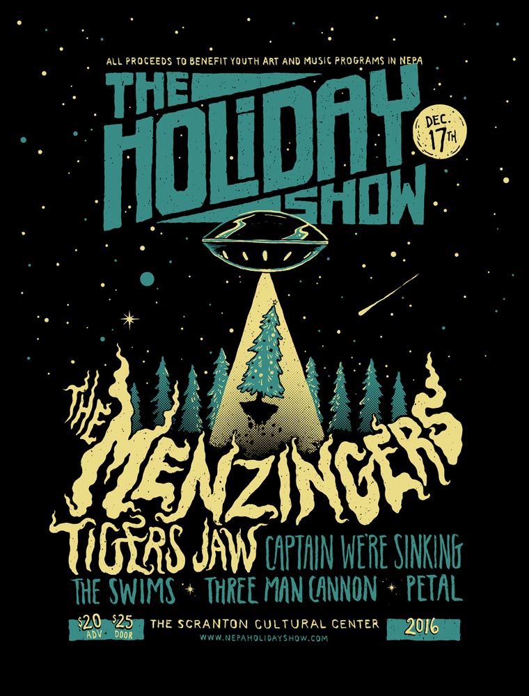 The Menzingers, Tigers Jaw, Captain We're Sinking, and others at Scranton Cultural Center in Scranton, PA — December 17, 2016 concert flyer
