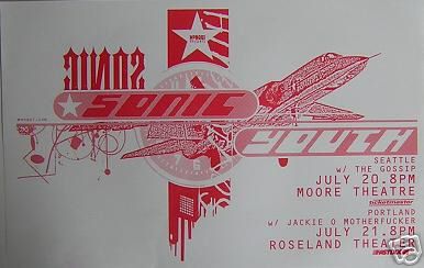 Sonic Youth, Jackie-O Motherfucker at Roseland in Portland, OR — July 21, 2000 concert flyer