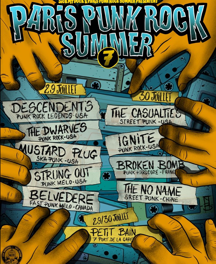 Descendents, Ignite, Strung Out, and others at Petit Bain in Paris, France — July 29, 2024 concert flyer