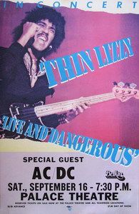 Thin Lizzy, AC/DC at Palace Theatre — September 16, 1978 concert flyer