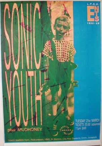 Sonic Youth, Mudhoney at De Montfort University — March 21, 1989 concert flyer