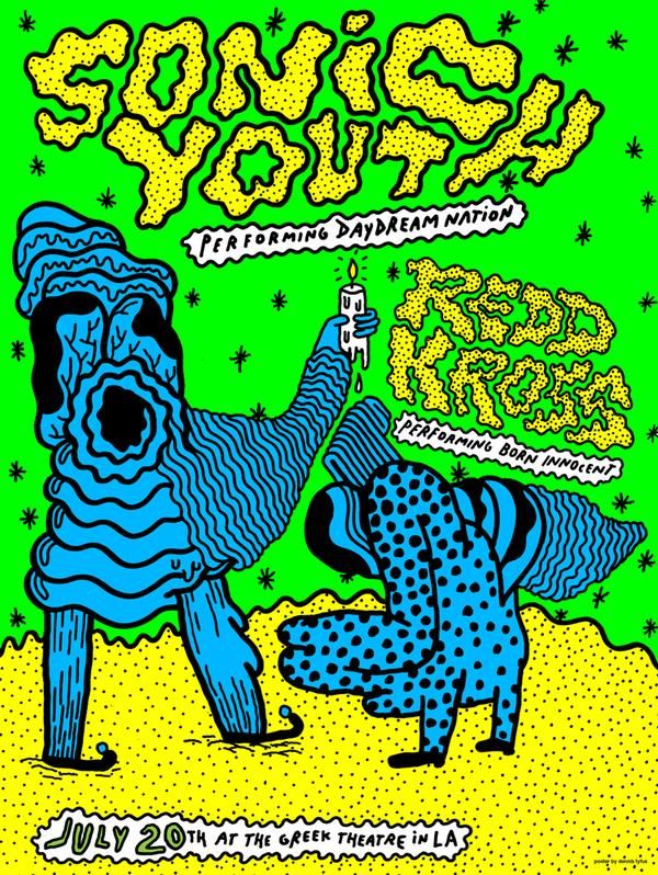 Sonic Youth, Redd Kross at Greek Theatre in Los Angeles (LA), CA — July 20, 2007 concert flyer