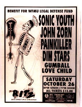 Sonic Youth, John Zorn, Lovechild, and others at Ritz — October 26, 1991 concert flyer
