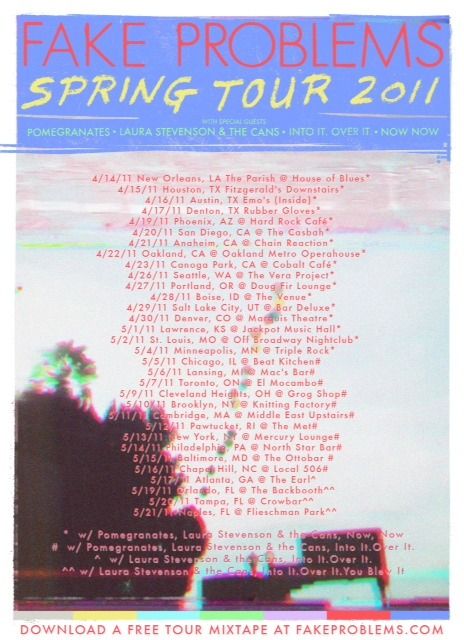 Fake Problems, Pomegranates, Laura Stevenson & the Cans, and others at Hard Rock Cafe — April 19, 2011 concert flyer