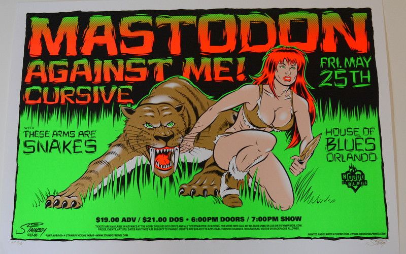 Mastodon, Against Me!, Cursive, and others at House Of Blues — May 25, 2007 concert flyer