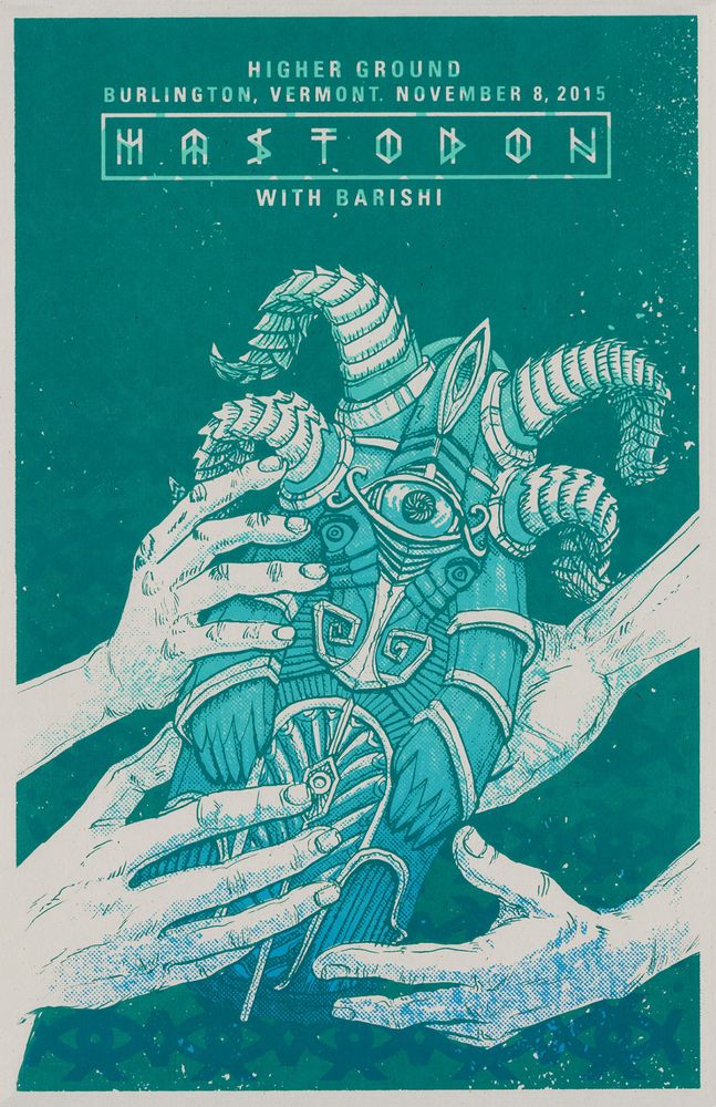 Mastodon, Barishi at Higher Ground in South Burlington, VT — November 8, 2015 concert flyer