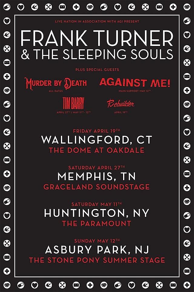 Frank Turner, Against Me!, Murder By Death, and others at Stone Pony in Asbury Park, NJ — May 12, 2019 concert flyer