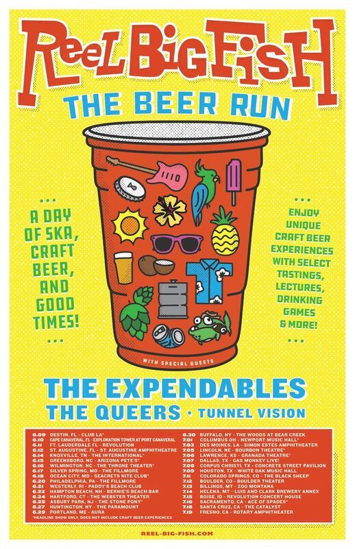 Reel Big Fish, The Expendables, The Queers, and others at The Black Sheep in Colorado Springs, CO — July 11, 2017 concert flyer
