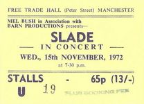 Thin Lizzy, Slade, Suzi Quatro at Free Trade Hall in Manchester, England — November 15, 1972 concert flyer