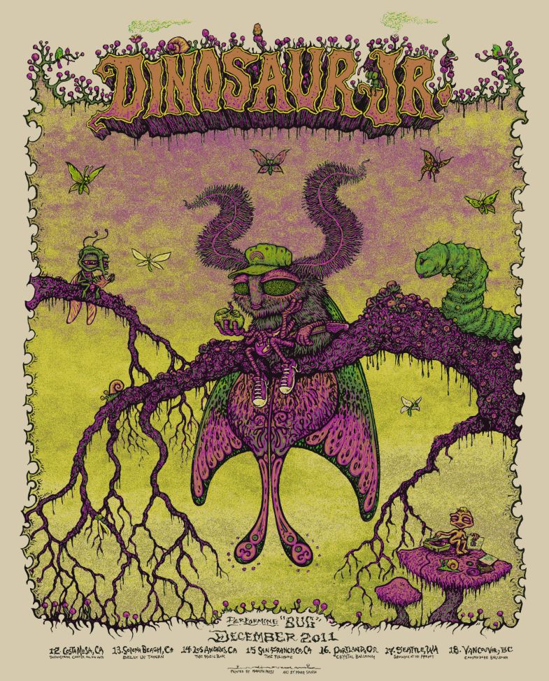 Dinosaur Jr., Scratch Acid, Pierced Arrows at McMenamins Crystal Ballroom in Portland, OR — December 16, 2011 concert flyer