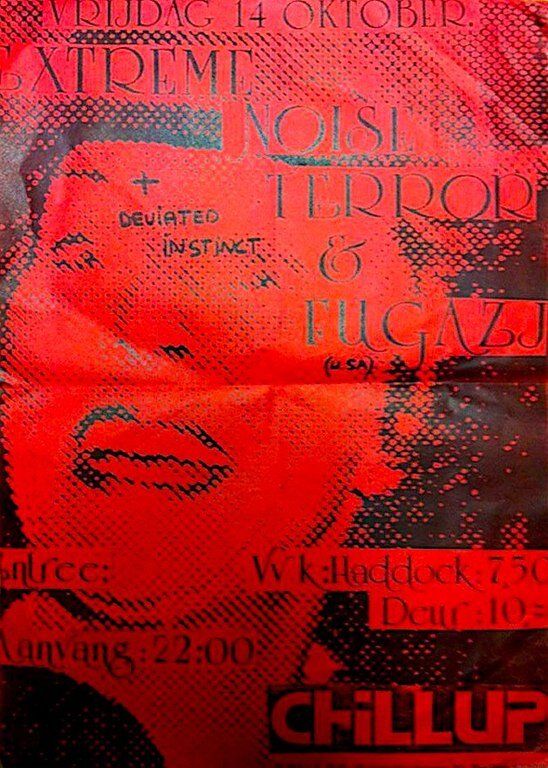 Fugazi at Chill Up in Rotterdam, Netherlands — October 14, 1988 concert flyer