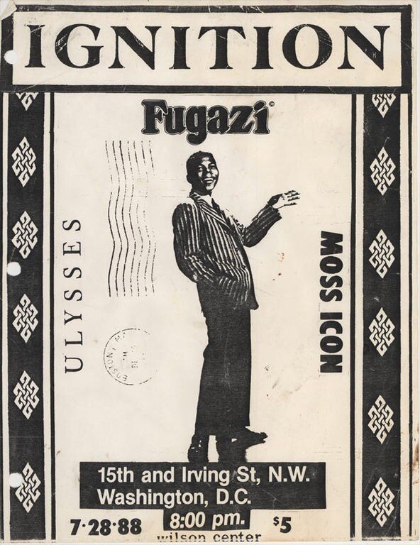 Fugazi, Ignition, Moss Icon, and others at The Wilson Center in Washington, DC — July 28, 1988 concert flyer